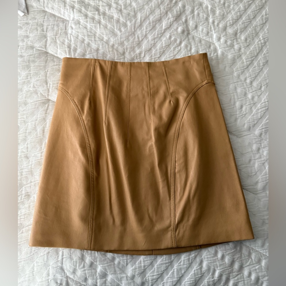 L’Academie Faux Leather Mini Skirt - Size S